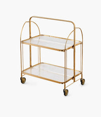 Flair Tempered Glass Tolley Chrome Gold Base 61*42*80H