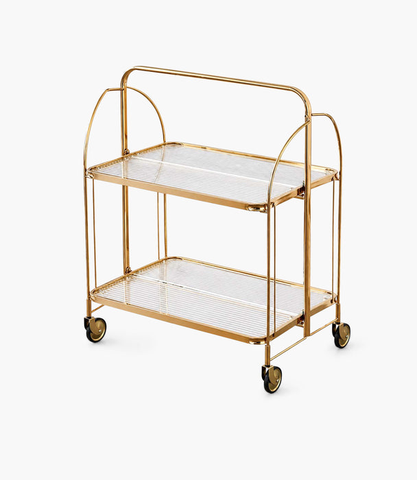 Flair Tempered Glass Tolley Chrome Gold Base 61*42*80H
