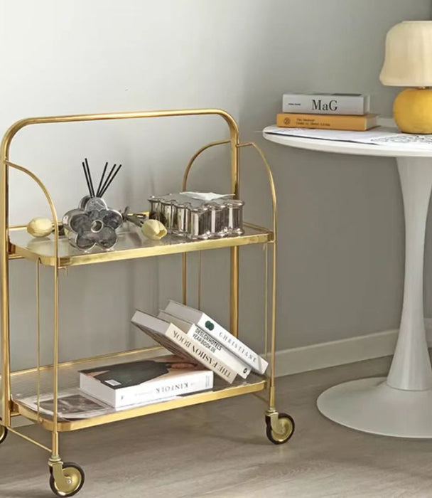 Flair Tempered Glass Tolley Chrome Gold Base 61*42*80H
