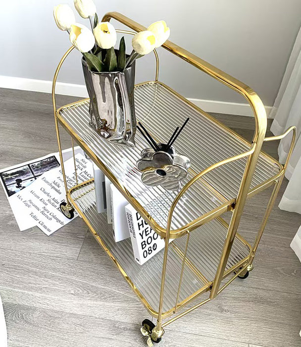 Flair Tempered Glass Tolley Chrome Gold Base 61*42*80H