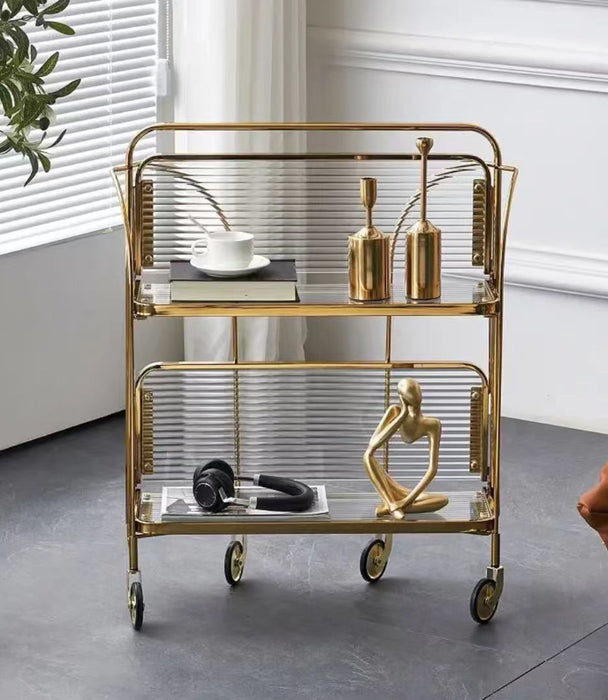 Flair Tempered Glass Tolley Chrome Gold Base 61*42*80H