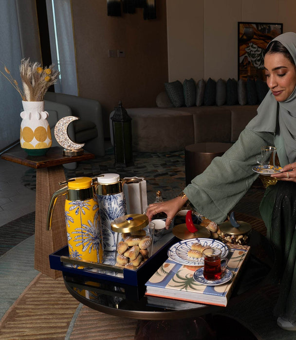 Summer Palm - Yellow 1L Thermos - Roomours UAE