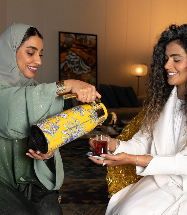 Summer Palm - Yellow 1L Thermos - Roomours UAE