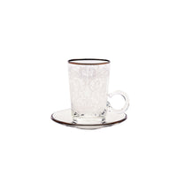 Embroidery Silver S/6 Tea Cup W/Saucer for 120Ml