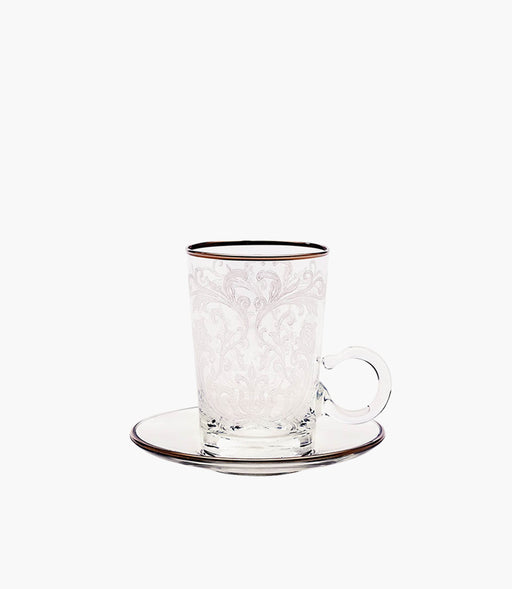 Embroidery Silver S/6 Tea Cup w/Saucer 120mL - Roomours UAE