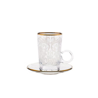 Embroidery Gold S/6 Tea Cup W/Saucer for 120Ml