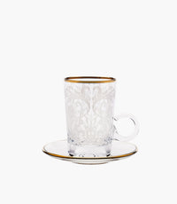Embroidery Gold Tea Cup w/Saucer 120mL S/6