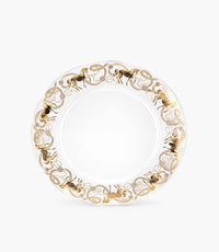 قاعدة صحون إيكواين زجاجية بزخارف ورسوم خيول ذهبية