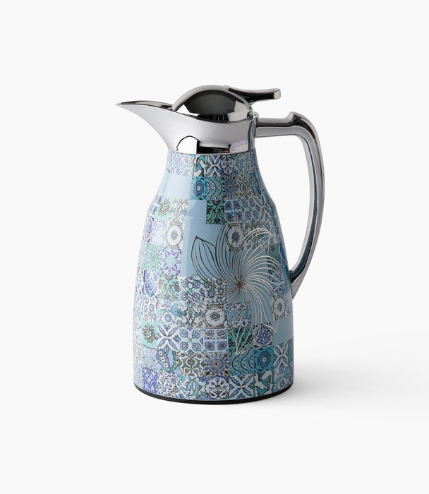 ترمس بلو تايلز ستانلس ستيل بزخارف ملونة - 1 لتر