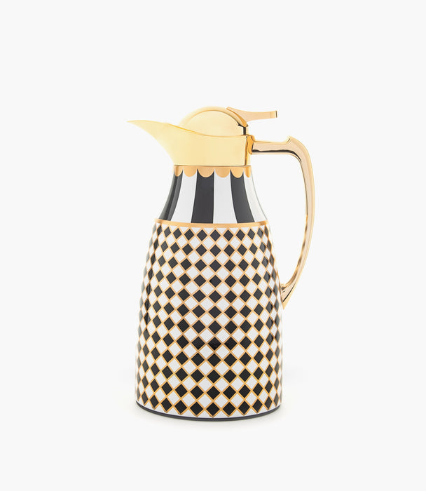 Circus 1L Thermos Black & White/Gold