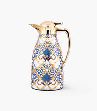 Blue Flower Gold Thermos  1L