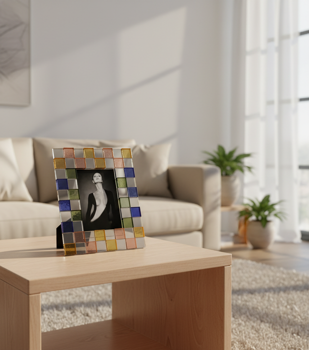 Mosaic Photo Frame Multicolor 10x15cm