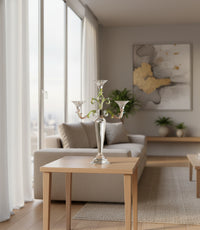 شمعدان كانفاس كريستالي بثلاث أذرع - 39×39×54 سم