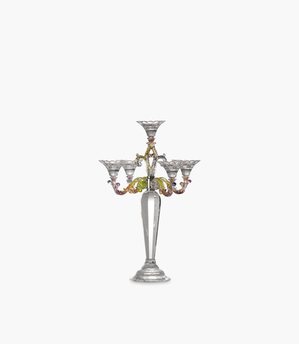 Canvas Candelabras Crystal 5 Arms 39x39x54cm - Roomours UAE