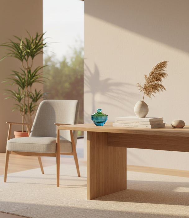 Canvas Candy Jar Crystal Blue 10x10x10.5cm