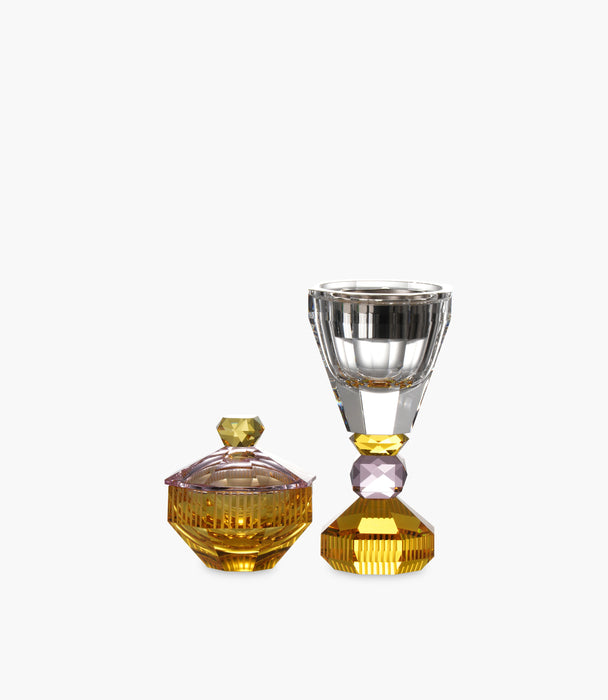 Canvas Candy Jar Crystal Amber 10x10x10.5cm