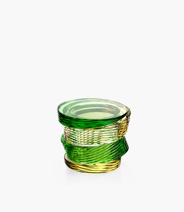 Swirl Crystal Jar Oud Green10.8cm