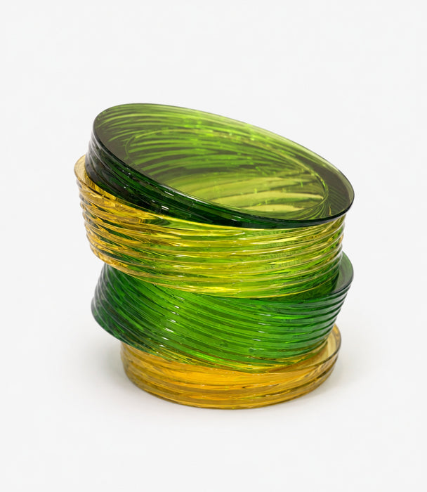 Swirl Crystal Jar Oud Green10.8cm