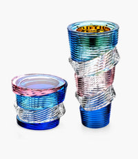 Swirl Crystal Jar & Burner Coloured Set- 2Pcs