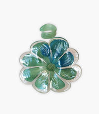 Botanic Spiral Ø15 H17 Flower 8 Round Petals Green Spring/Ch