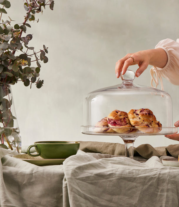 Glamour Cake stand with dome 31.5x28.8cm