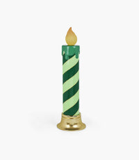 Xmas Resin Display LED Candle, Green 25X25X89Cm