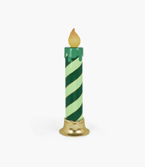Xmas Resin Display LED Candle, Green 25X25X89Cm