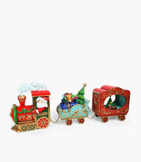 Xmas Set Of 3, Resin Train Music Box