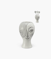 Dolomite Head Vase,White, 19*19*30.3Cm