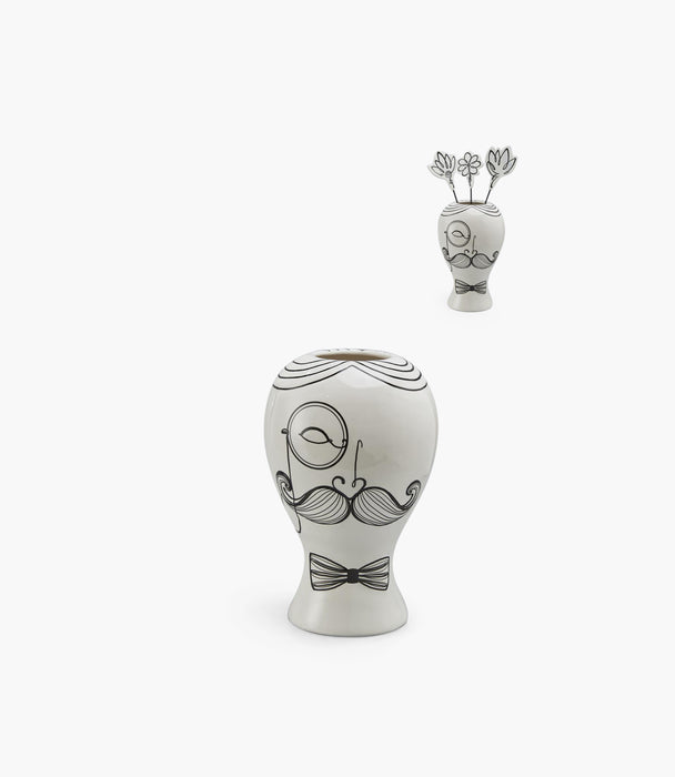 Dolomite Head Vase,White, 19*19*30.2Cm