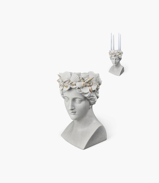 Venus Resin Candle Holder,White, 23.6X25.7X38.2Cm