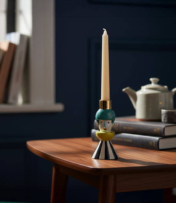 Dolomite Candle Holder In Puppet Shape,Multi,7.5*7.5*15.3Cm