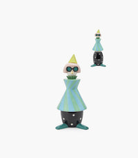 علبة ديكور دولوميت ريزن ملوّنة بشكل دمية مخططة أزرق وأخضر