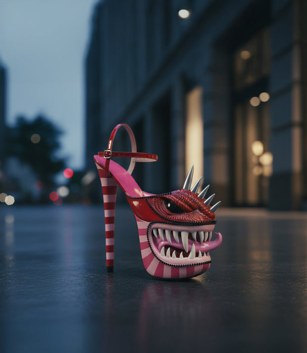 منحوتة مونستر ريزن ملوّنة بشكل حذاء كعب عالي