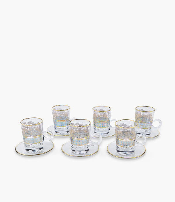 Renaissance Blue Tea Cup w/Saucer, Set of 6