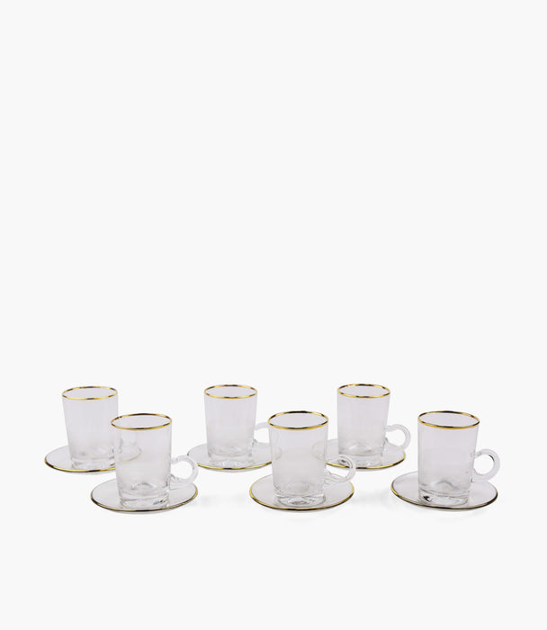 Luxe Gold Tea Cup w/Saucer, Set of 6