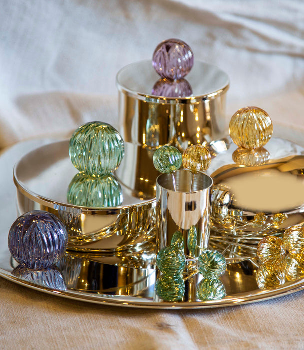 Glass Bubble Cylinder Blue