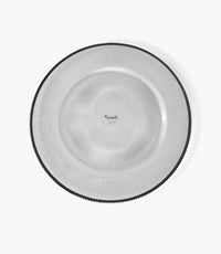 Ribbed Halo Charger Plate Glass Black 33cm Set of 6 - Roomours UAE
