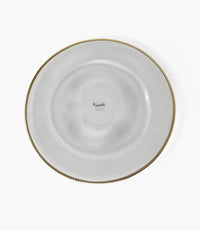 Ribbed Halo Gold Charger Plate Glass 33cm Set of 6