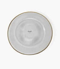 Ribbed Halo Charger Plate Glass Gold 33cm Set of 6 - Roomours UAE