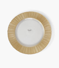 Solar Charger Plate Glass Gold 33cm Set of 6 - Roomours UAE