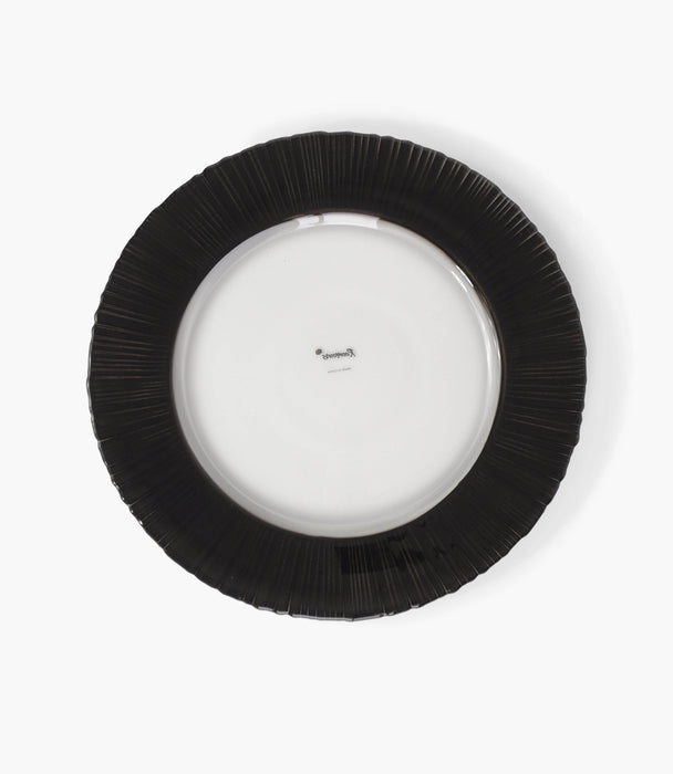 Solar Charger Plate Glass Black 33cm Set of 6 - Roomours UAE