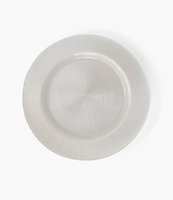 Classic Charger Plate Glass White Set of 6 - Roomours UAE