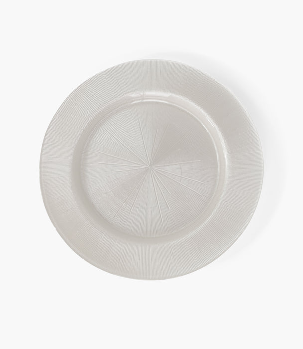 Pattern Play Glass White Classic Charger Plate Set of 6