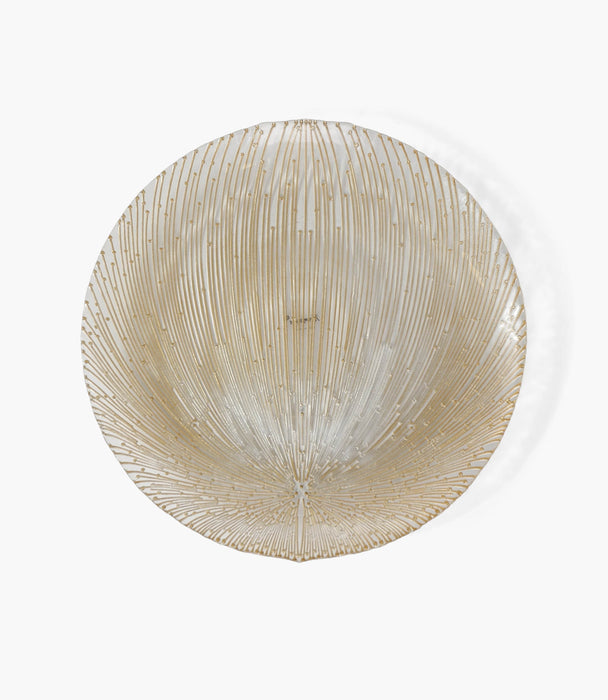 Static Charger Plate Glass Gold 33cm Set of 6 - Roomours UAE