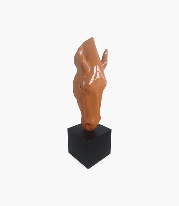 Horse Small Sculpture Polyresin Orange 67×18 Cm - Roomours UAE