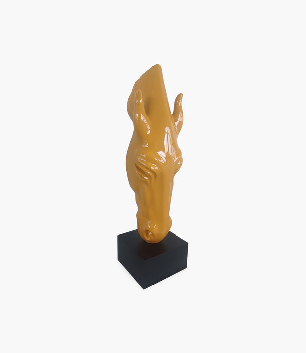 Big Horse Yellow Sculpture Polyresin 79×25 Cm