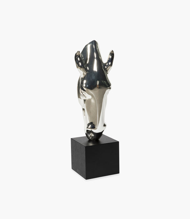 Horse Silver & Black Sculpture
