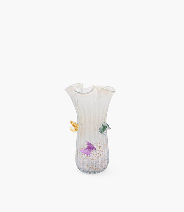 Butterfly Vase Beige 21.5x21.5x36cm - Roomours UAE