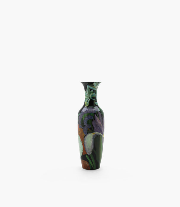 Amazonia Porcelain Black Floral Tall Vase D37xH123Cm